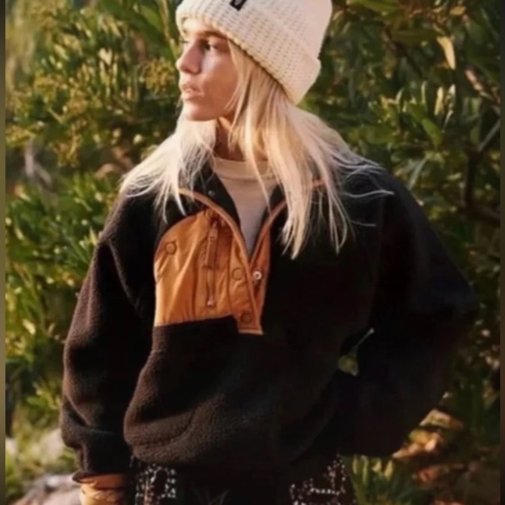 Free People FP Movement Hit The Slopes Colorblock Fleece Pullover; Size XS